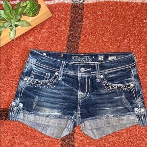 Miss Me dark wash denim shorts